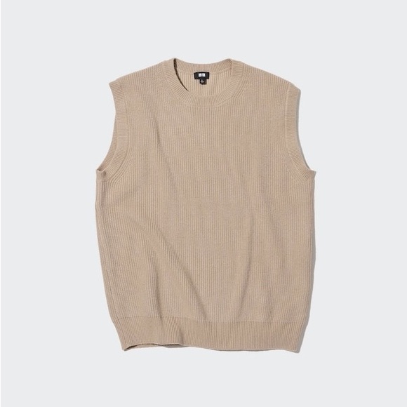 Uniqlo Other - Uniqlo Men's Tan Crewneck Sweater Vest